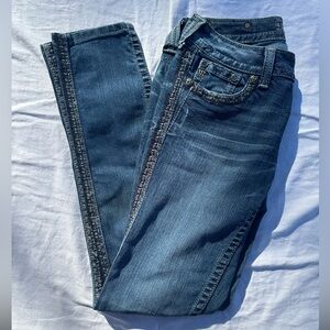 Miss Me Embroidered Skinny Jeans